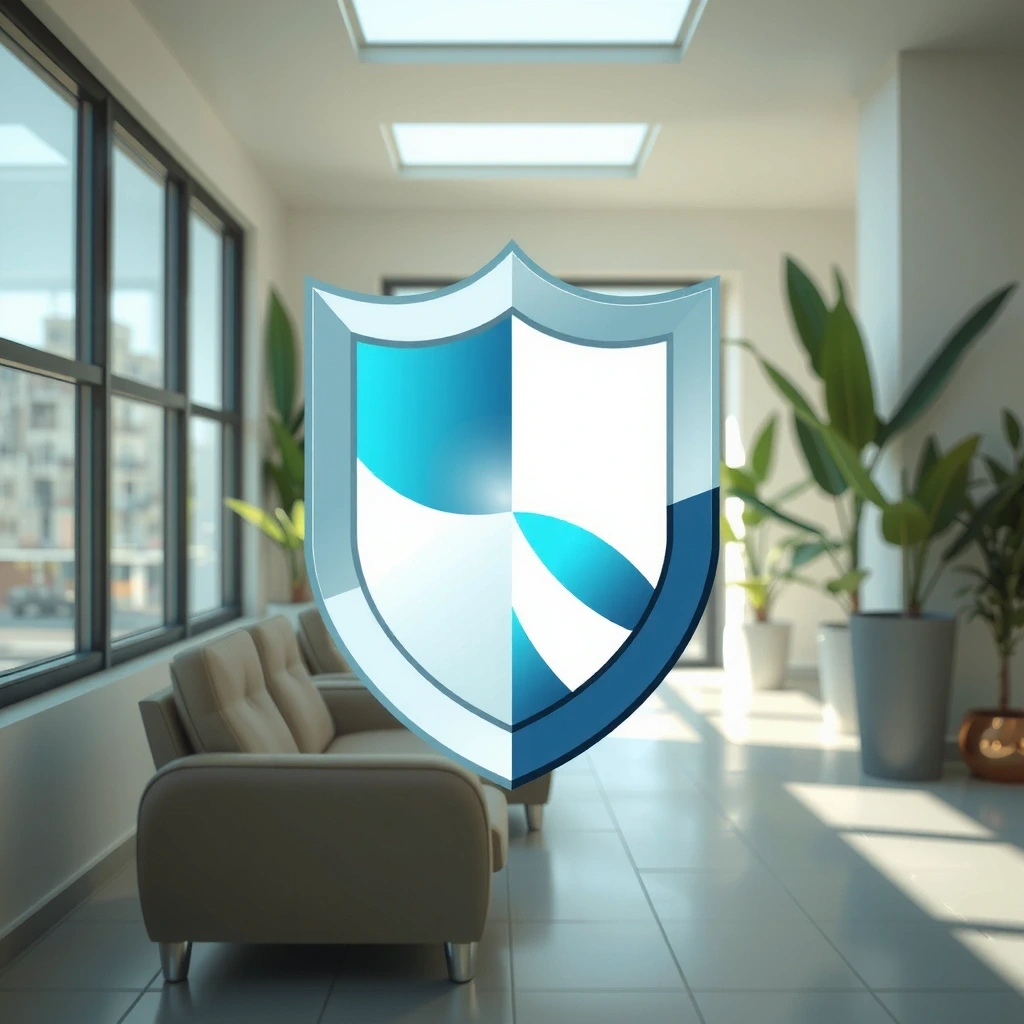 Digital security shield illustration